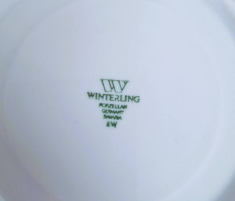 Vintage Trio śniadaniowe Winterling Bavaria - Żółte róże i złoto