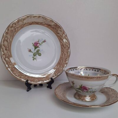 PRL Trio Śniadaniowe – Zakład Zdobienia Porcelany AW Wałbrzych