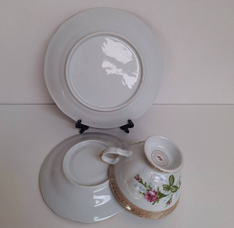 PRL Trio Śniadaniowe – Zakład Zdobienia Porcelany AW Wałbrzych