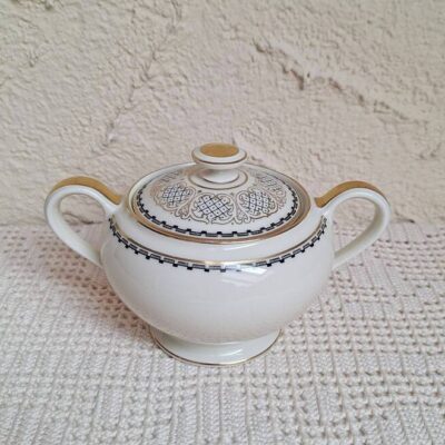Cukiernica Thomas Rosenthal lata 50. Vintage Ecru Złoto