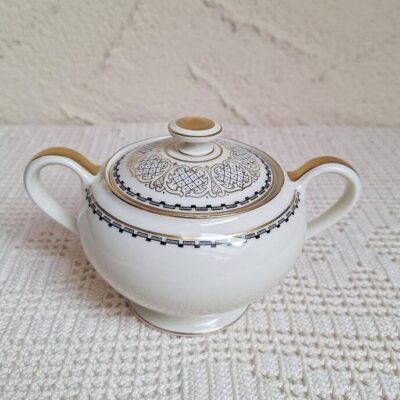Cukiernica Thomas Rosenthal lata 50. Vintage Ecru Złoto
