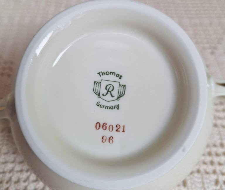 Cukiernica Thomas Rosenthal lata 50. Vintage Ecru Złoto