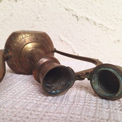 Mosiężny Dzbanek Karafka Aftaba • Ręczny Grawer • Vintage Indie