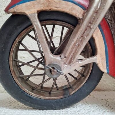 Duża Figurka Retro - Motocyklista na Motocyklu Harley-Davidson